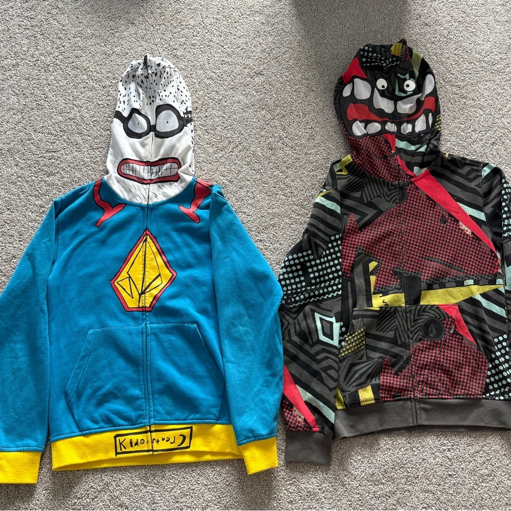 Volcom Kids Graphic Hoodies - Blue and Multicolor
